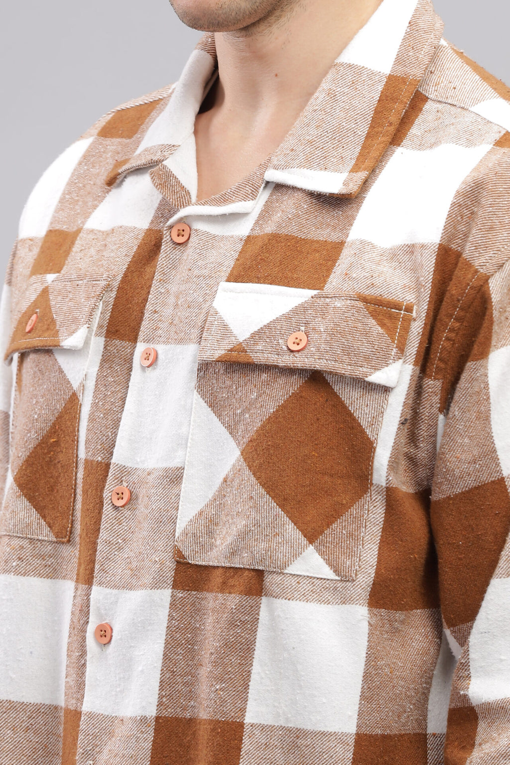 BROWN CHECKED SHACKET