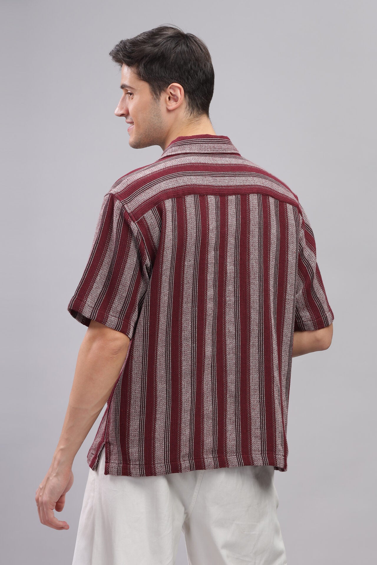 MAROON STRIP SHIRT