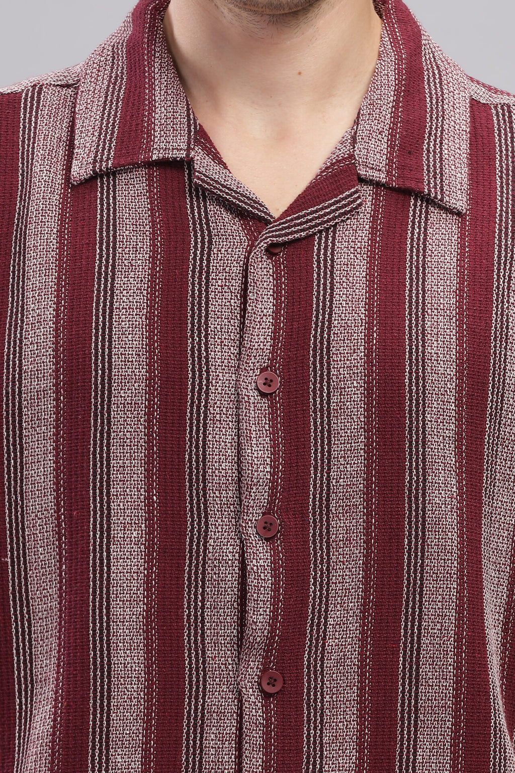 MAROON STRIP SHIRT
