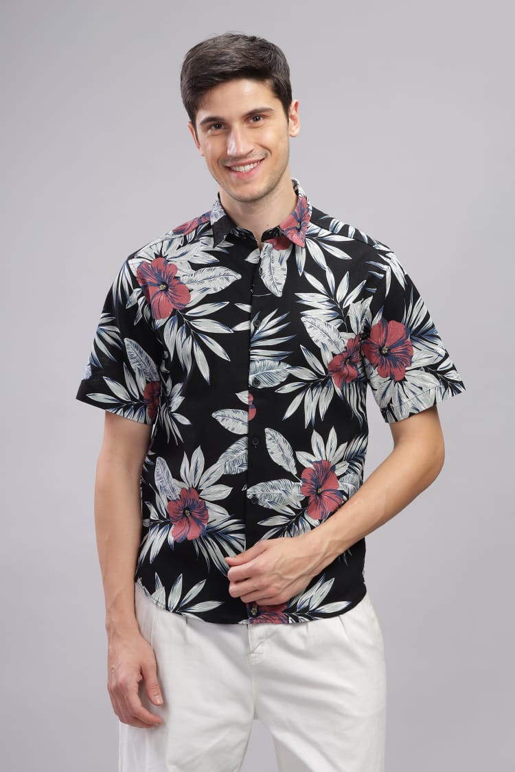 BLACK FLORAL SHIRT