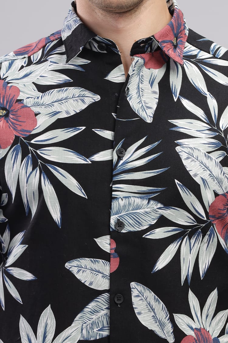 BLACK FLORAL SHIRT