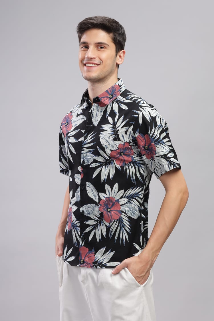 BLACK FLORAL SHIRT
