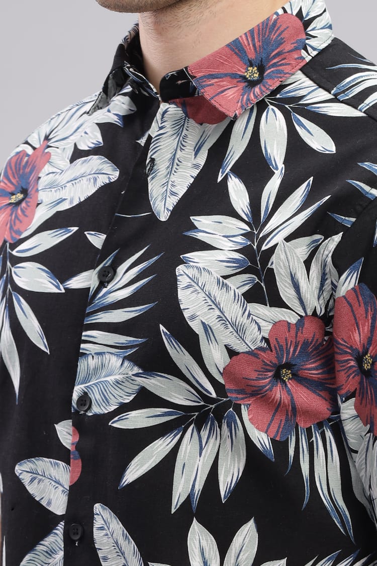 BLACK FLORAL SHIRT