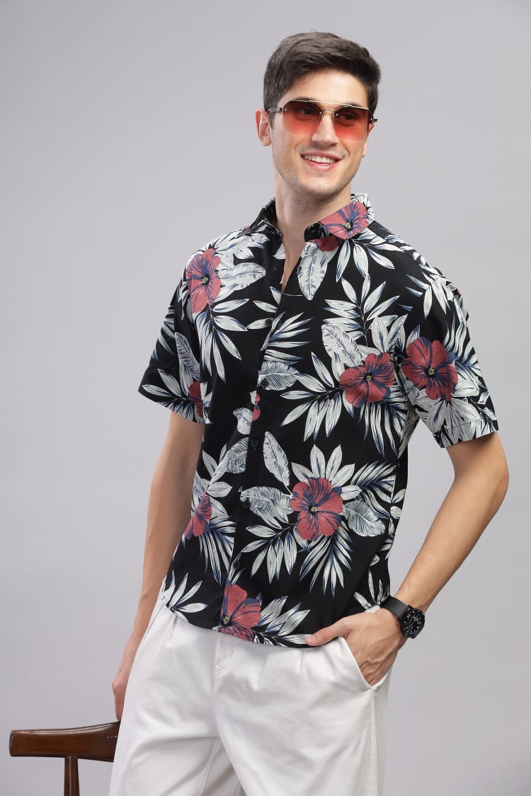 BLACK FLORAL SHIRT