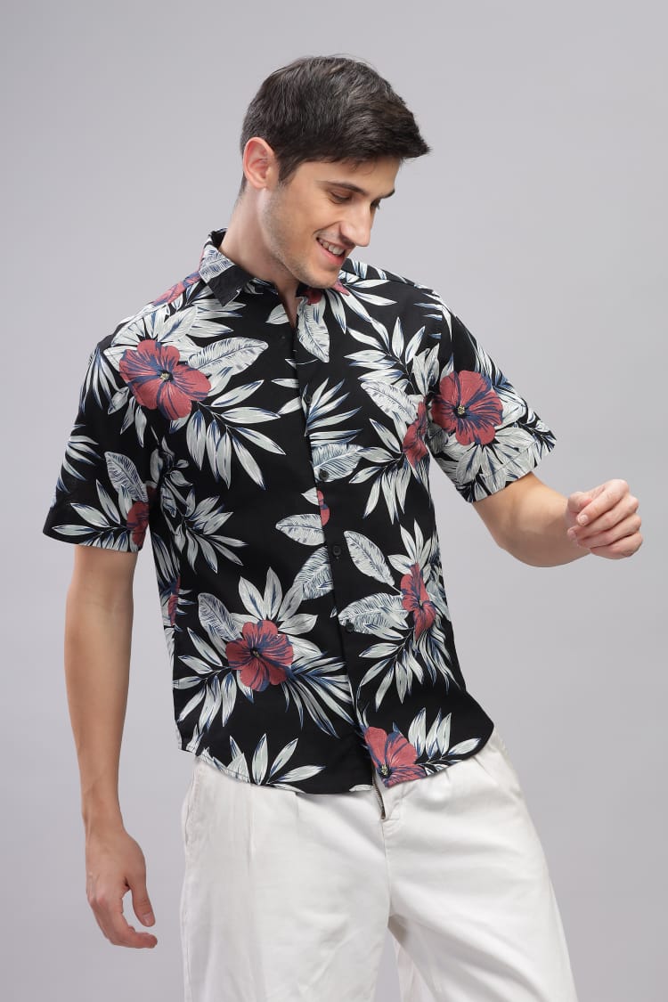 BLACK FLORAL SHIRT
