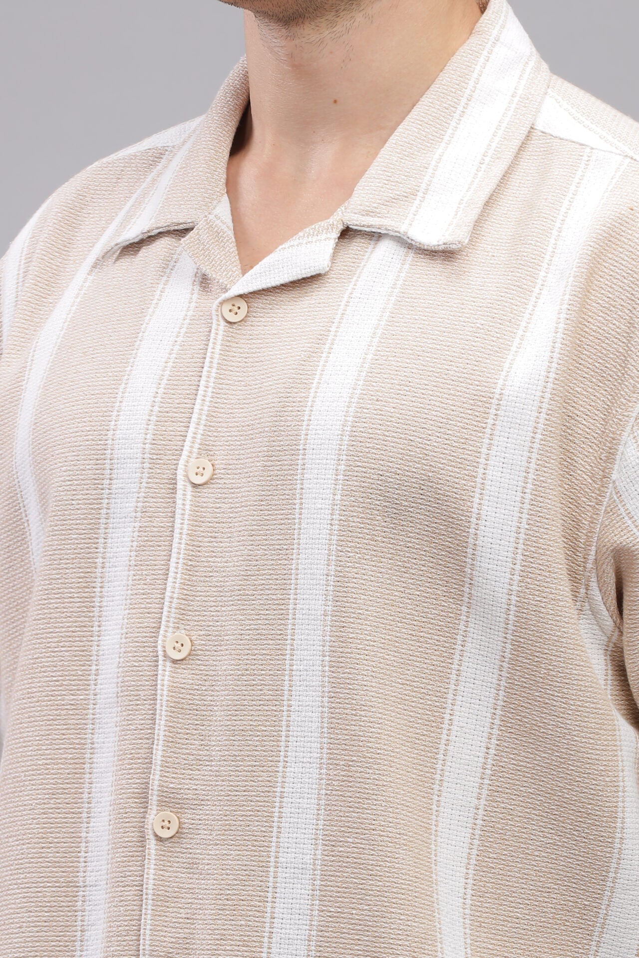 BEIGE STRIP SHIRT