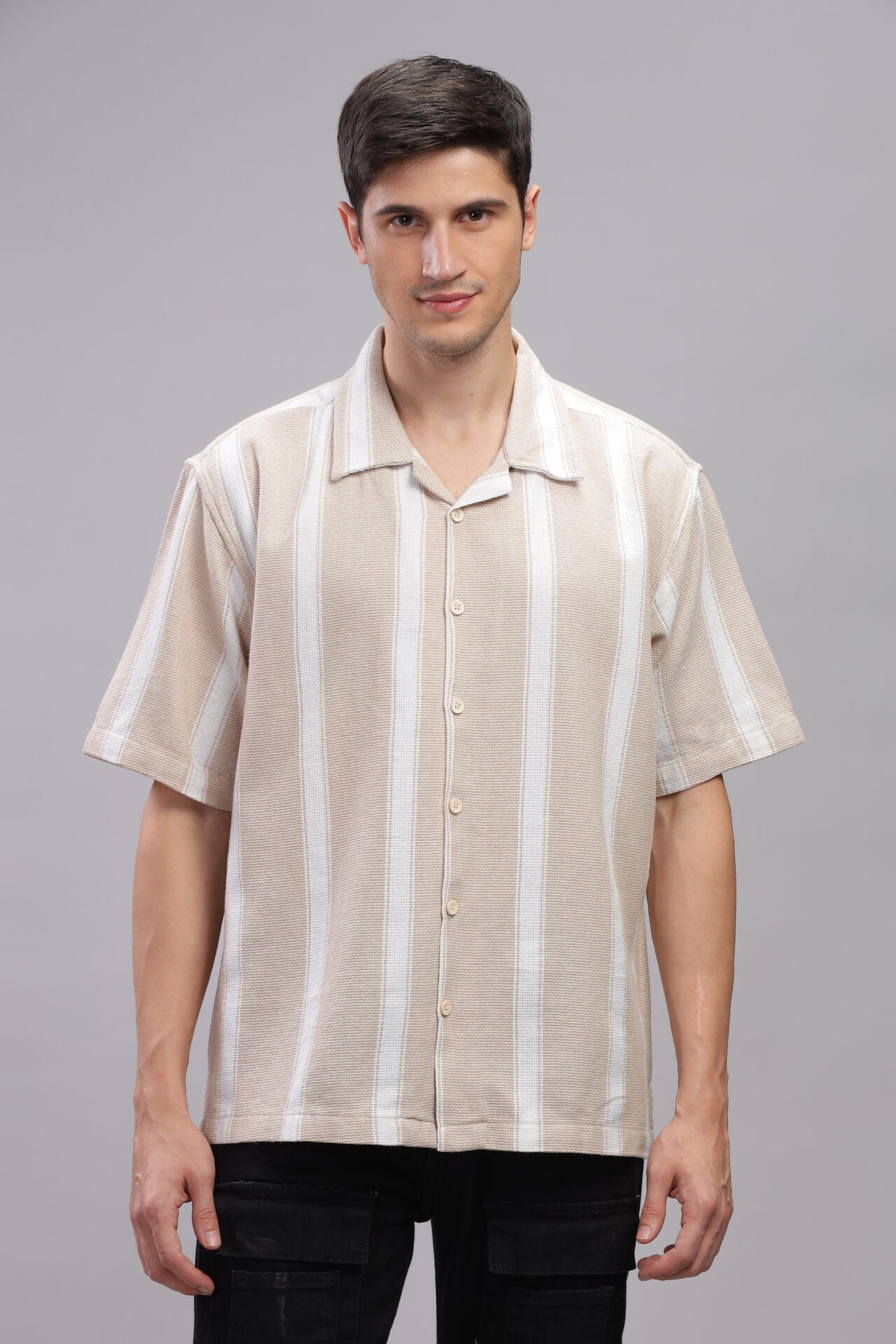 BEIGE STRIP SHIRT