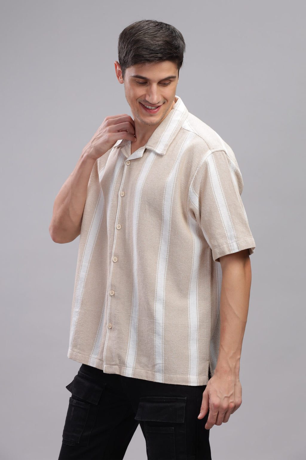 BEIGE STRIP SHIRT