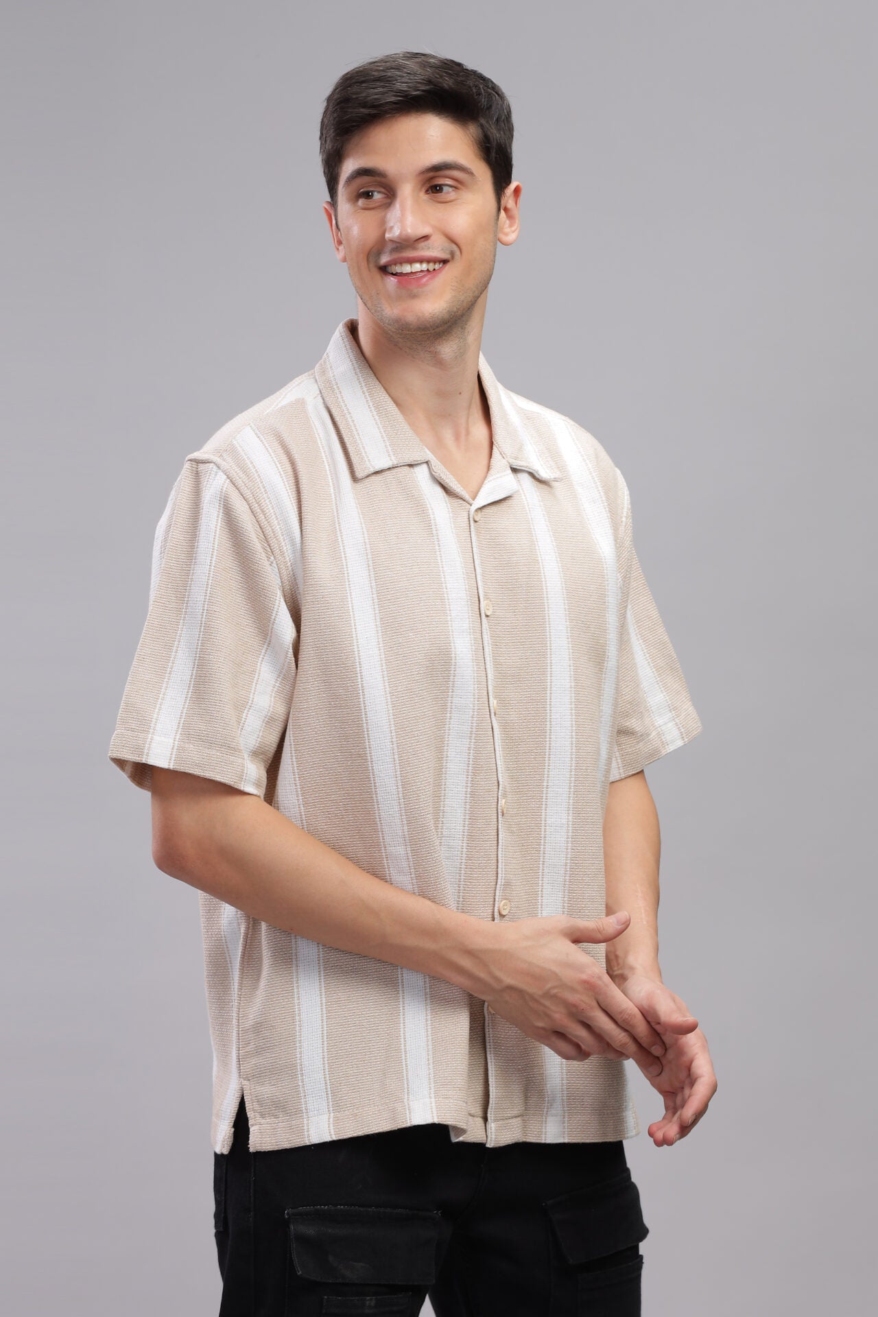 BEIGE STRIP SHIRT