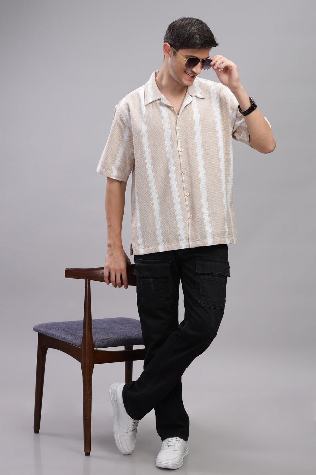 BEIGE STRIP SHIRT