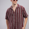 Boxy Vertical Striped (Maroon)